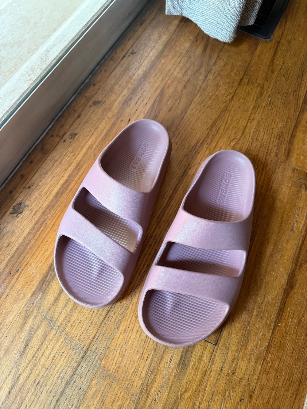 Bombas Dual-Strap Slide Sandals in Mauve Pink - Picture 1 of 3